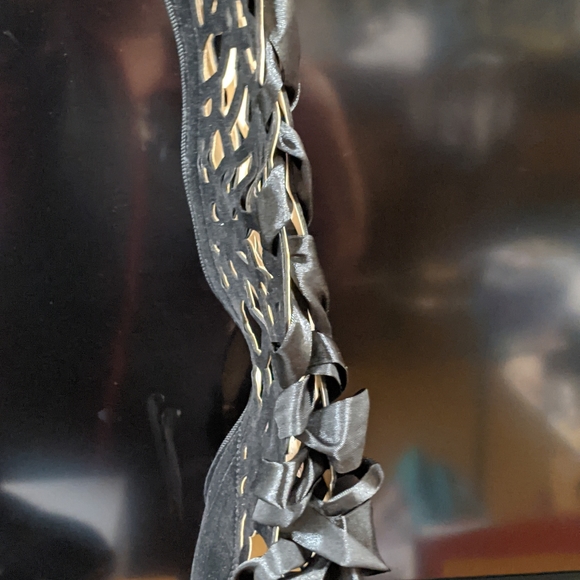 Ladies awesome lattice satin red bottom high heel boots - Picture 7 of 9